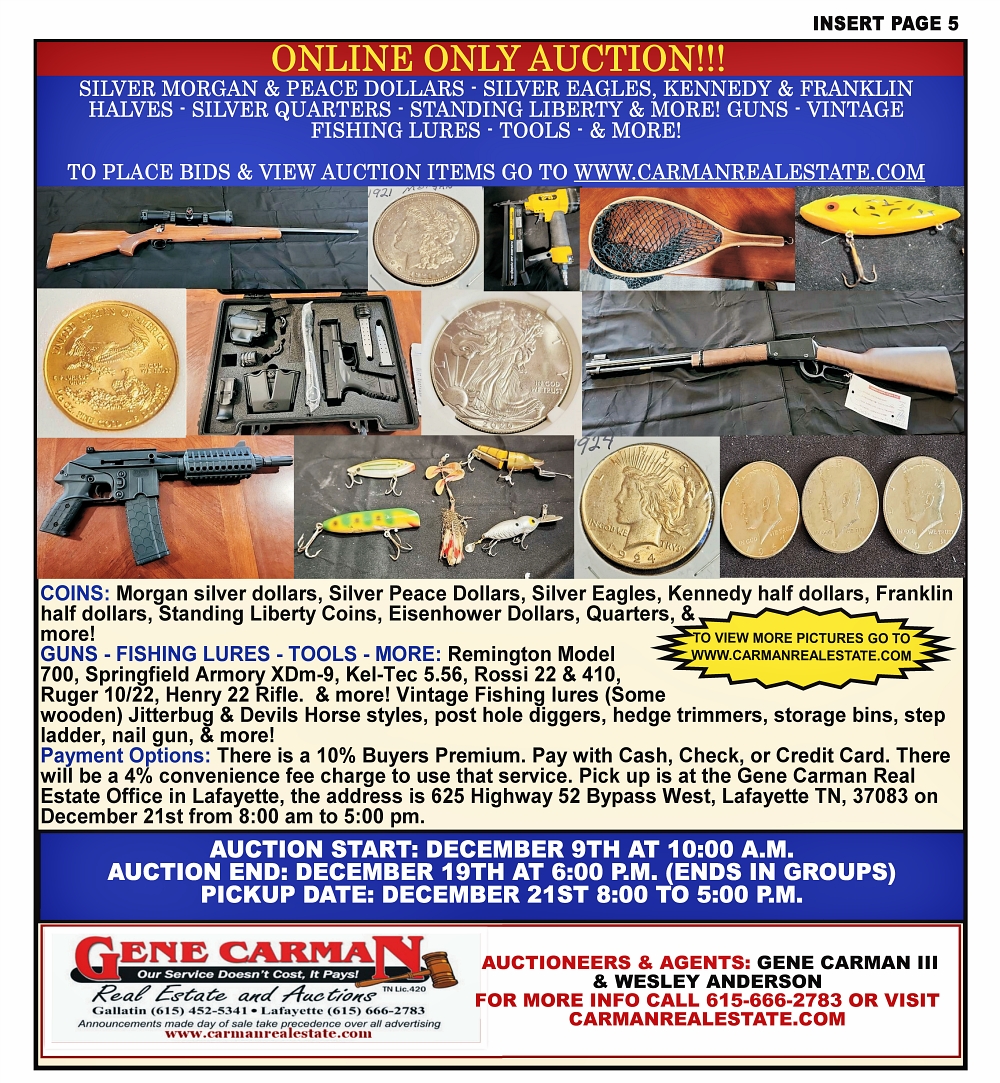 ONLINE ONLY AUCTION!!! STARTS DECEMBER 9TH, 2023