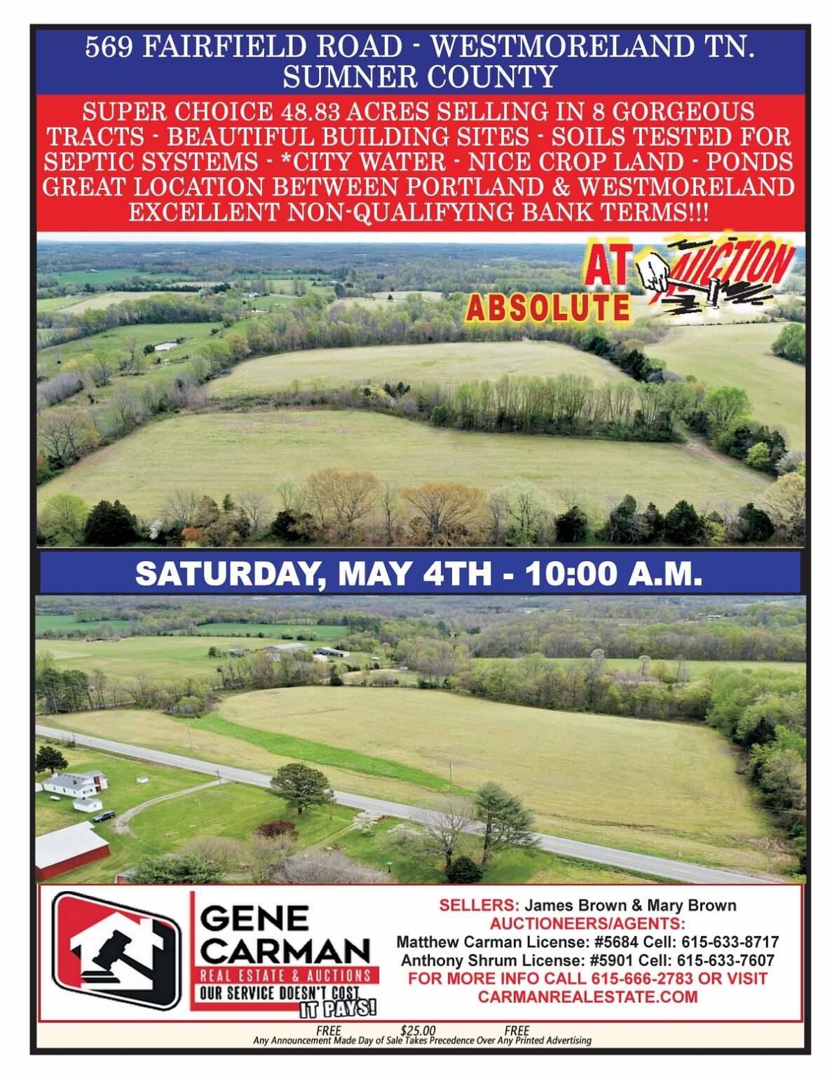 569 FAIRFIELD ROAD WESTMORELAND, TN SUMNER COUNTY Gene Carman