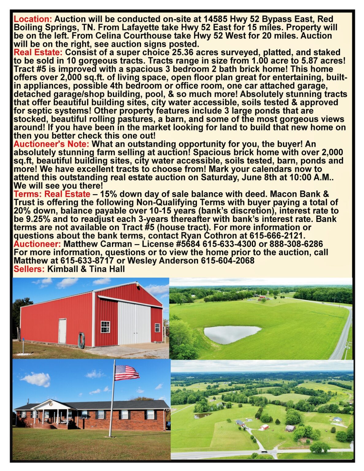 MACON COUNTY/CLAY COUNTY LINE 14585 HWY 52 E RED BOILING SPRINGS